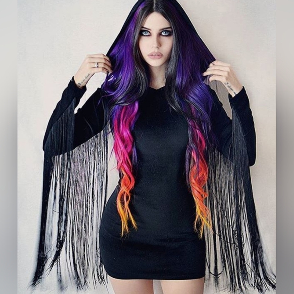 Killstar Black Velvet Fringe Goth Dress Size XXL NWT